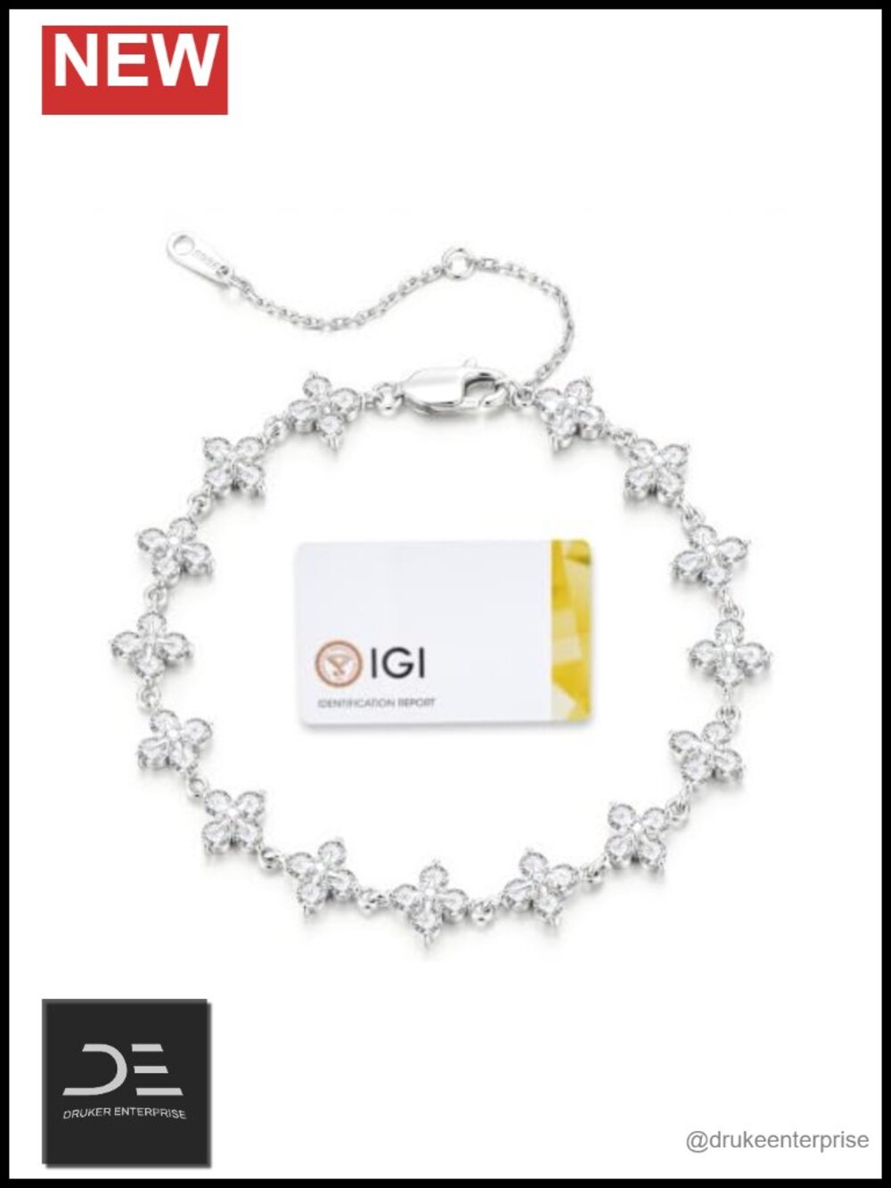 3.6ct Moissanite Tennis Bracelet 925 Sterling Silver Lab Created Gemstone